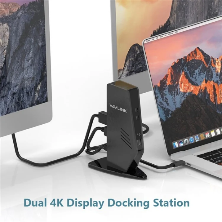 WAVLINK UG69PD5 USB-C HD 60Hz Monitor Adapter Dual 4K Display Docking Station, Plug:EU Plug - Image 4