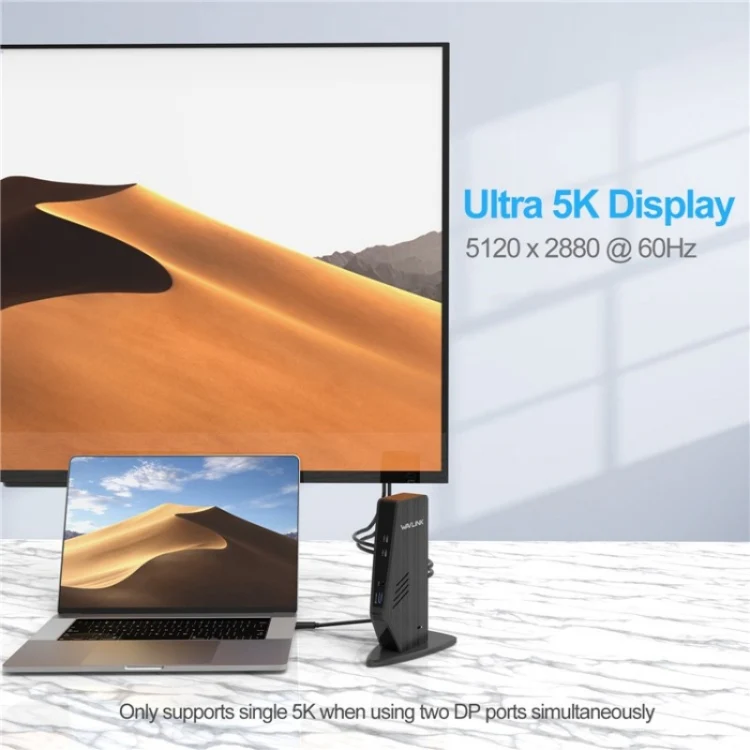 WAVLINK UG69PD5 USB-C HD 60Hz Monitor Adapter Dual 4K Display Docking Station, Plug:EU Plug - Image 7