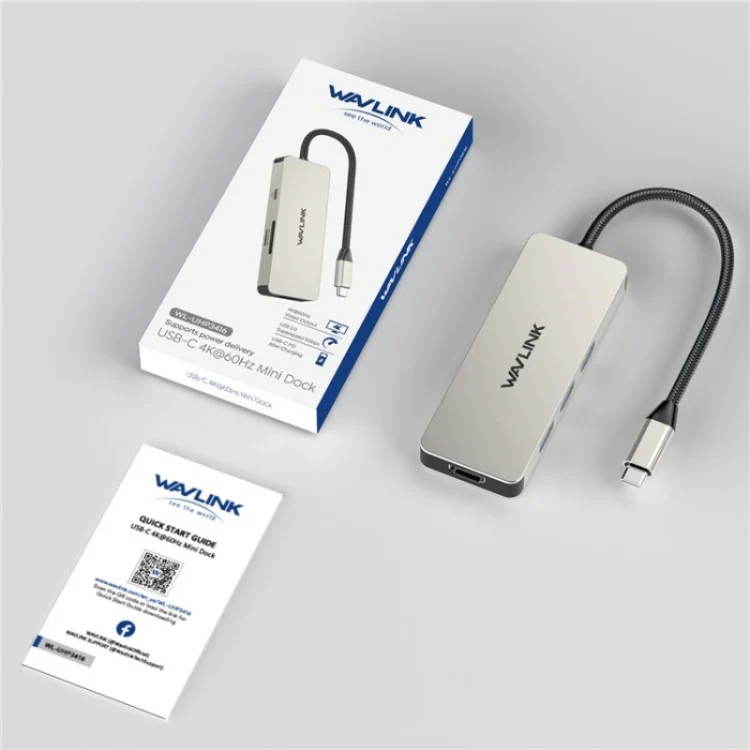 WAVLINK UHP3416 7-in-1 PD100W Charging SD / TF Card Reader 4K HD Type-C Docking Station(Black) - Image 9