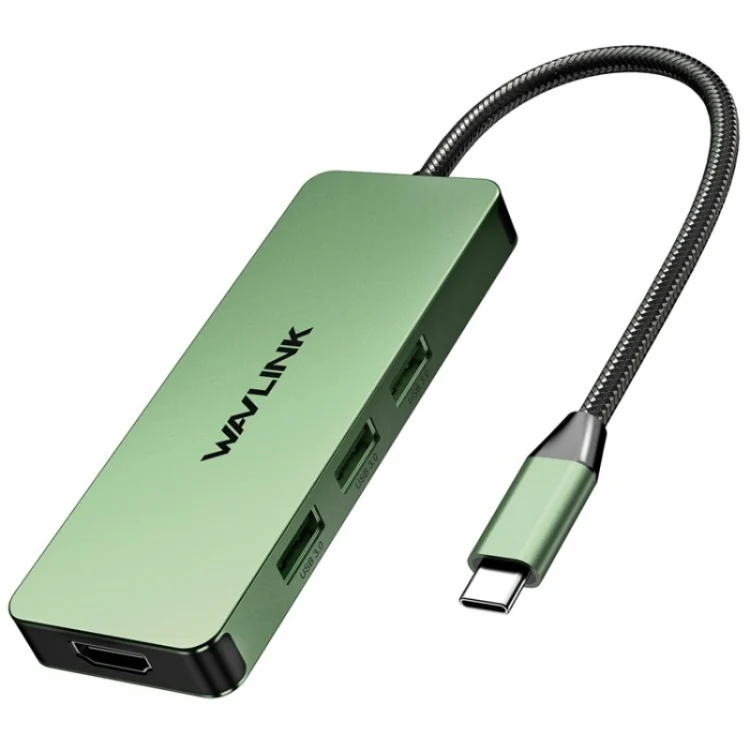 WAVLINK UHP3416 7-in-1 PD100W Charging SD / TF Card Reader 4K HD Type-C Docking Station(Blackish Green)