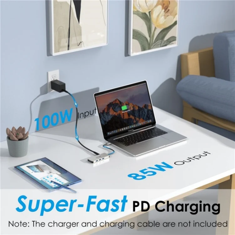 WAVLINK UHP3416 7-in-1 PD100W Charging SD / TF Card Reader 4K HD Type-C Docking Station(Dark Grey) - Image 5