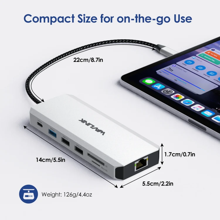 WAVLINK UMD306 12 in 1 Dual 8K Triple Monitor Multiport Adapter - Image 10