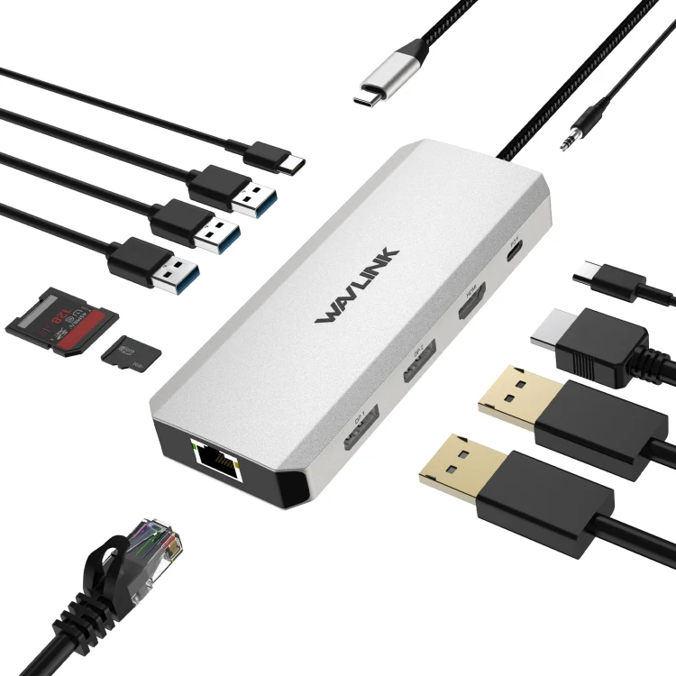 WAVLINK UMD306 12 in 1 Dual 8K Triple Monitor Multiport Adapter - Image 2