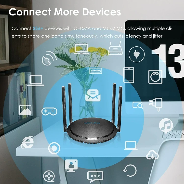 WAVLINK WN531MX3 Wider Coverage AX3000 WiFi 6 Wireless Routers Dual Band Wireless Repeater, Plug:AU Plug - Image 7