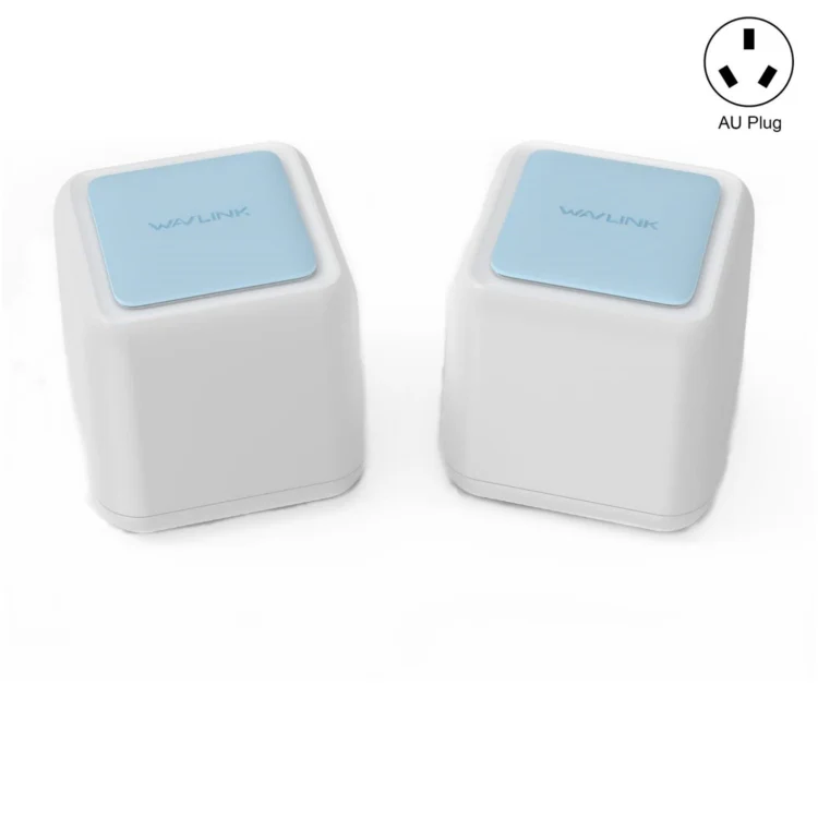 WAVLINK WN535M2 For Home Office 2pcs Mesh Wireless Router AC1200 Dual Band WiFi Signal Booster, Plug:AU Plug