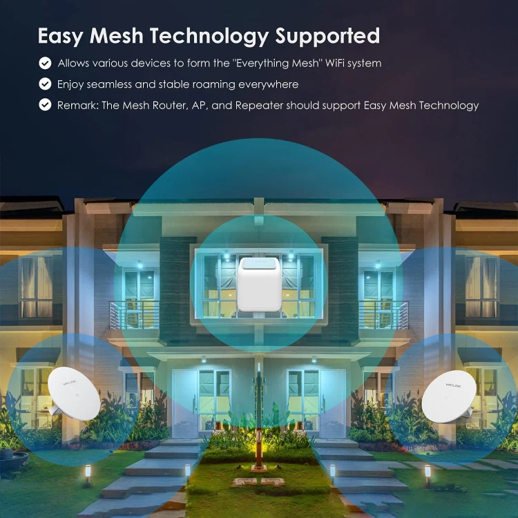 WAVLINK WN535M2 For Home Office 2pcs Mesh Wireless Router AC1200 Dual Band WiFi Signal Booster, Plug:AU Plug - Image 5