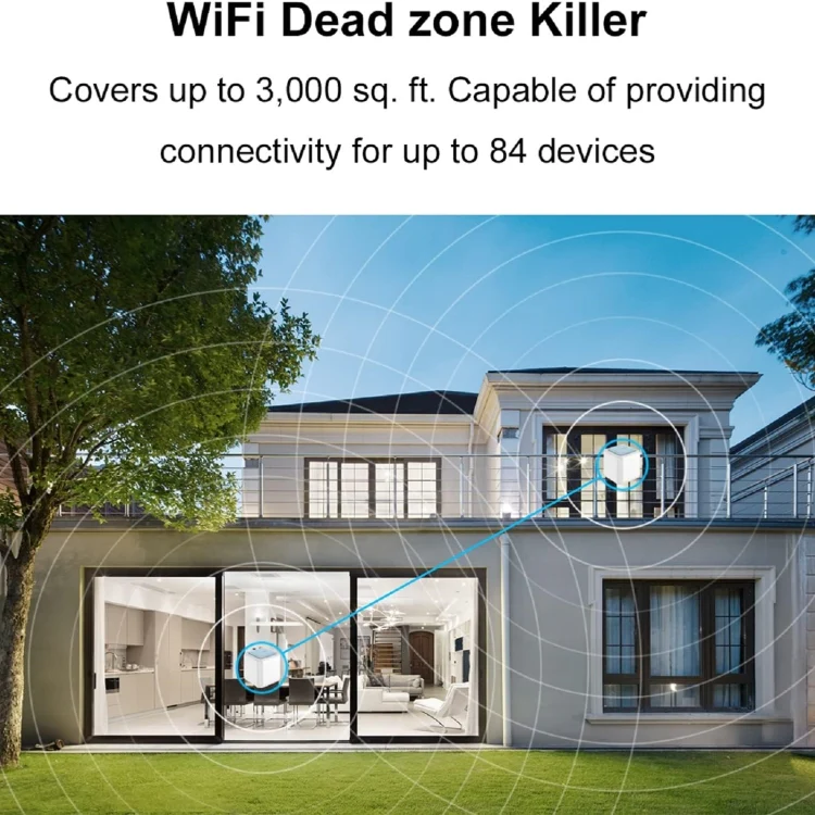WAVLINK WN535M2 For Home Office 2pcs Mesh Wireless Router AC1200 Dual Band WiFi Signal Booster, Plug:US Plug - Image 6