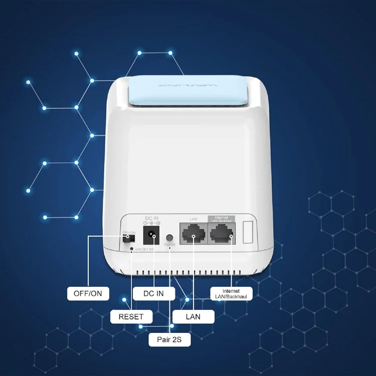 WAVLINK WN535M2 For Home Office 2pcs Mesh Wireless Router AC1200 Dual Band WiFi Signal Booster, Plug:US Plug - Image 8