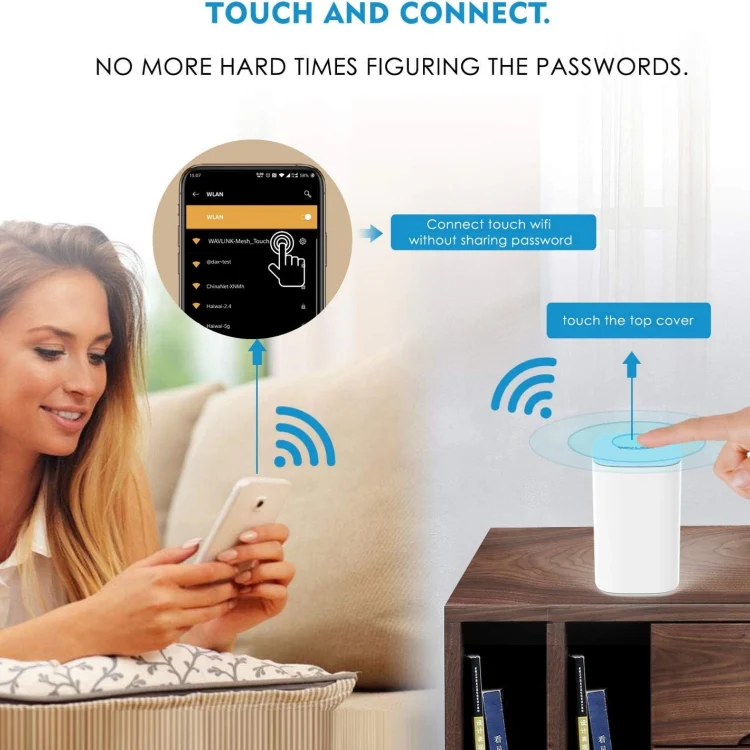 WAVLINK WN551K3 3pcs AC3000 WiFi Wireless Repeater Built-in Antenna Tri-Band Mesh Wireless Router, Plug:EU Plug - Image 4