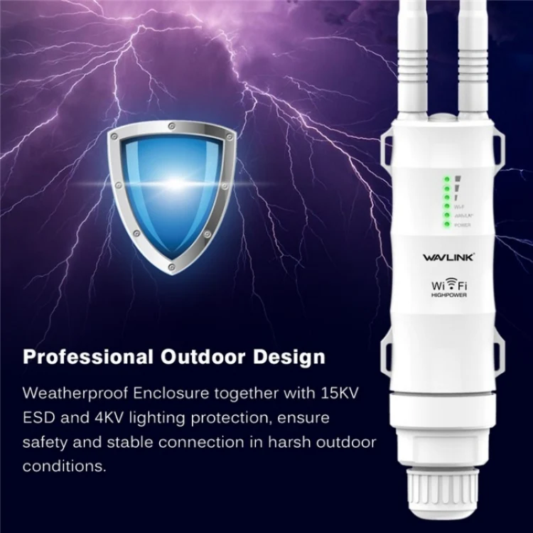 WAVLINK WN570HN2 With PoE Powered WAN/ AP / Repeater Mode 300Mbps Outdoor Router, Plug:UK Plug - Image 8