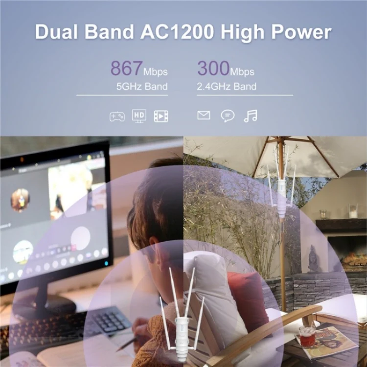 WAVLINK WN572HE4D AC1200 4G LTE WiFi Dual Band 4 Detachable Antennas Router, Plug:EU Plug - Image 5