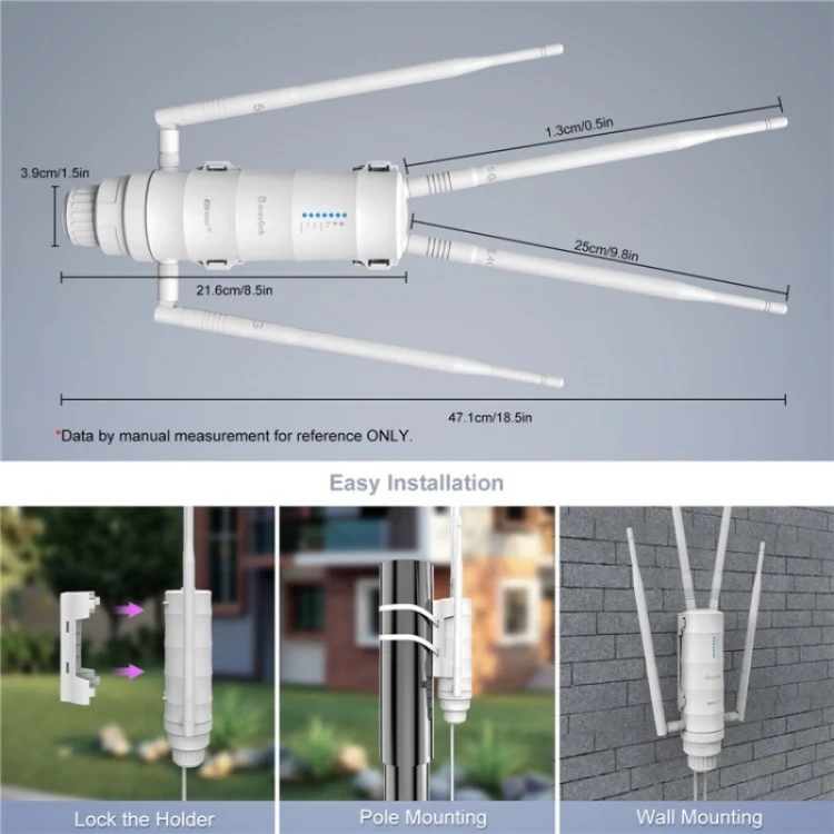 WAVLINK WN572HE4D AC1200 4G LTE WiFi Dual Band 4 Detachable Antennas Router, Plug:US Plug - Image 8