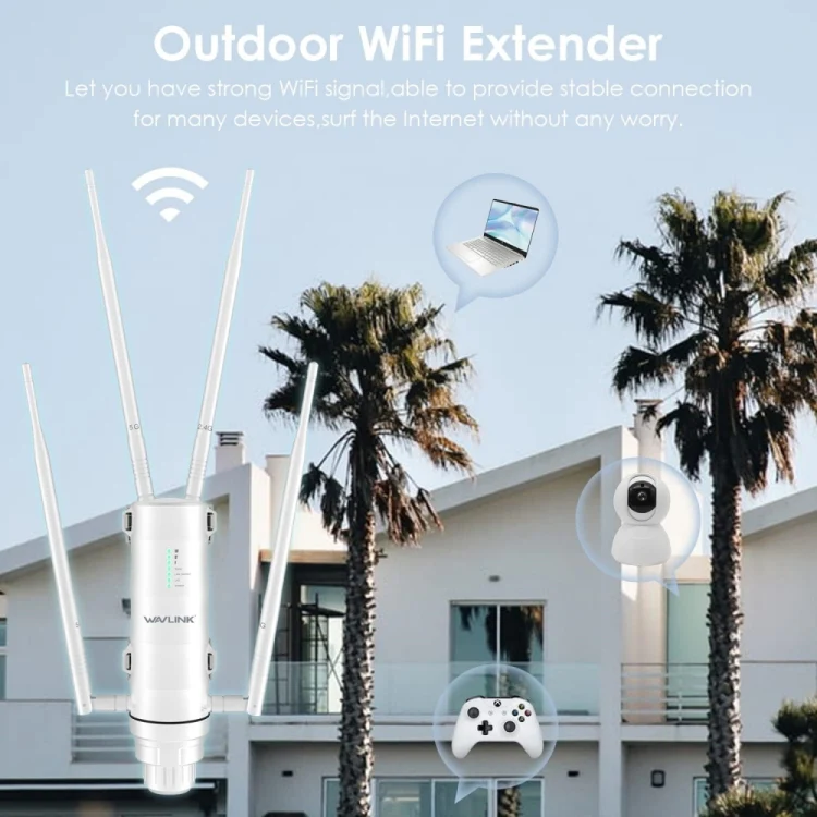WAVLINK WN572HP3 AC1200 Dual Band Weatherproof Wireless Router Outdoor WiFi Extender, Plug:US Plug - Image 8