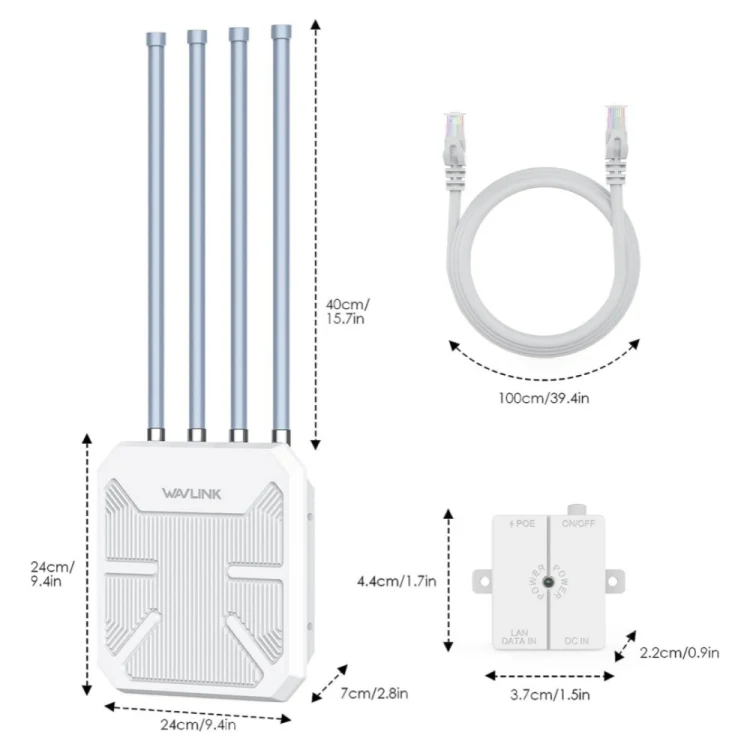 WAVLINK WN573HX1 WiFi 6 AX1800 IP67 Waterproof Outdoor Dual Band Wireless WiFi Routers, Plug:AU Plug - Image 3