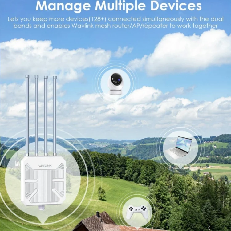 WAVLINK WN573HX3 AX3000 Waterproof Outdoor WiFi Wireless Outdoor Dual Band Router, Plug:EU Plug - Image 7