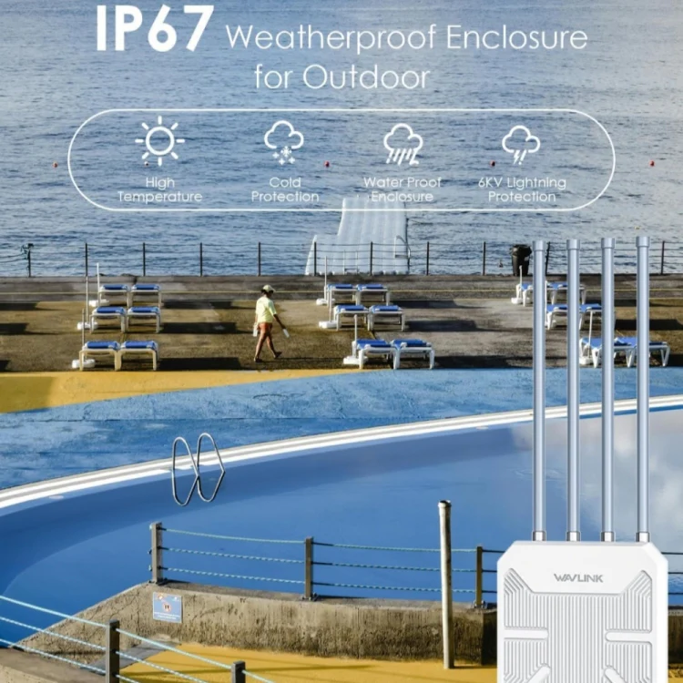 WAVLINK WN573HX3 AX3000 Waterproof Outdoor WiFi Wireless Outdoor Dual Band Router, Plug:EU Plug - Image 9
