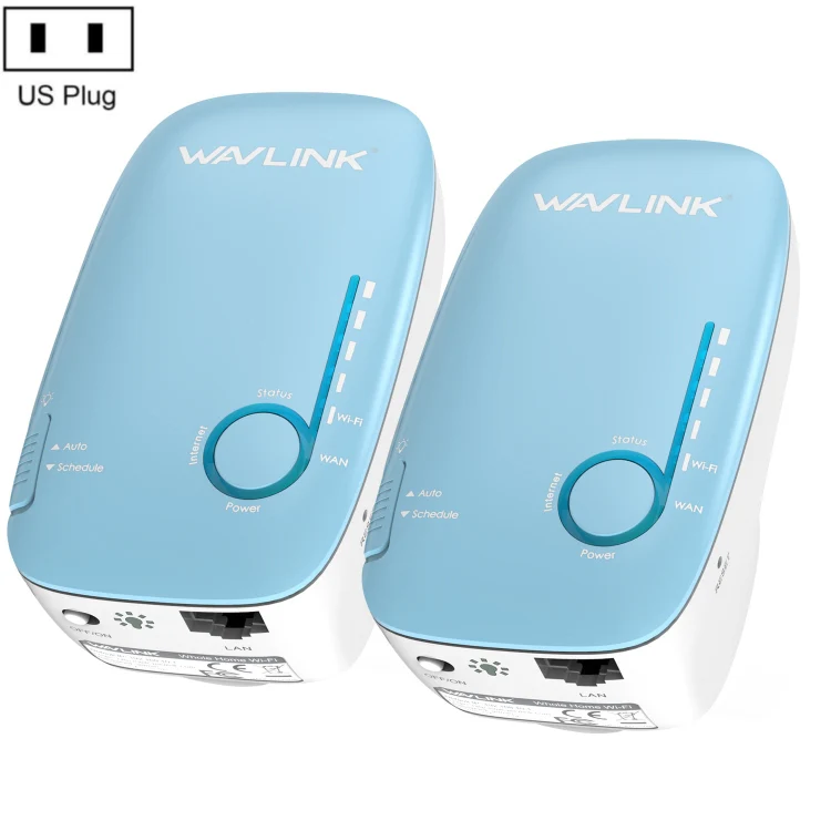 WAVLINK WN576K2 AC1200 Household WiFi Router Network Extender Dual Band Wireless Repeater, Plug:US Plug (Blue)