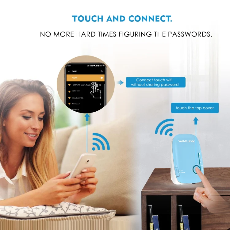 WAVLINK WN576K3 AC1200 Household WiFi Router Network Extender Dual Band Wireless Repeater, Plug:US Plug - Image 4