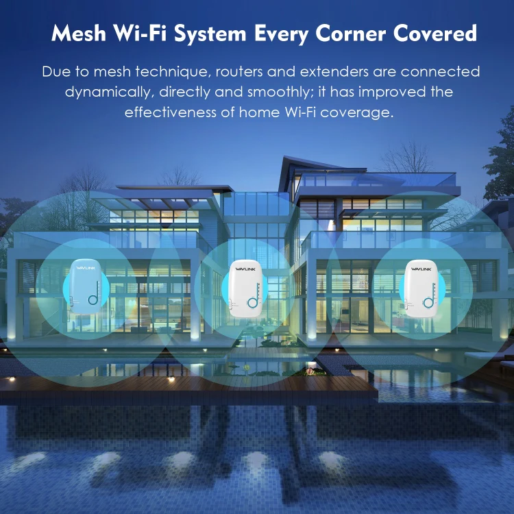 WAVLINK WN576K3 AC1200 Household WiFi Router Network Extender Dual Band Wireless Repeater, Plug:US Plug - Image 8