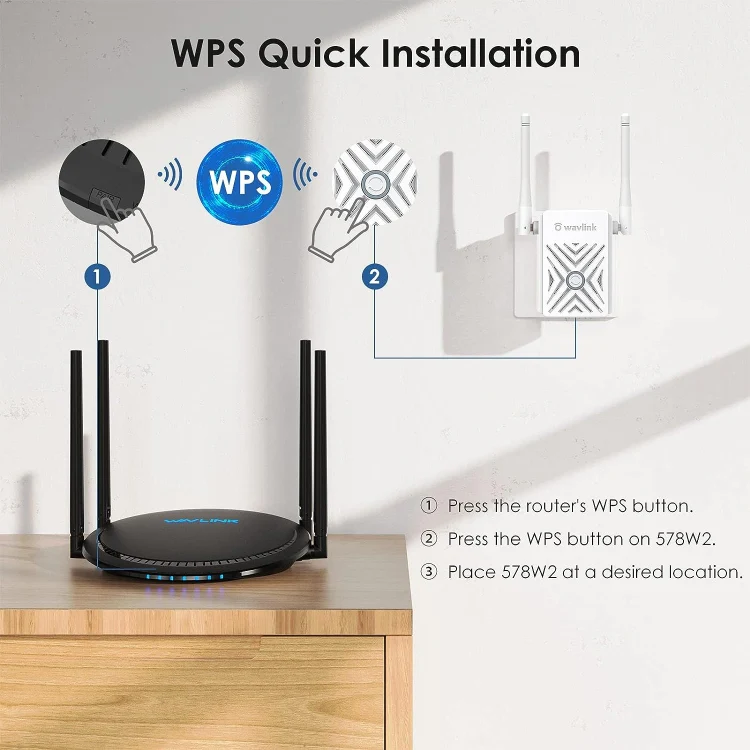 WAVLINK WN578W2 For Home Office N300 WiFi Wireless AP Repeater Signal Booster, Plug:AU Plug - Image 3