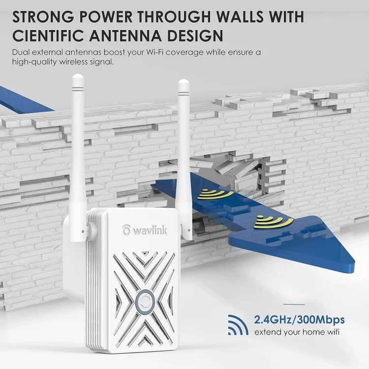 WAVLINK WN578W2 For Home Office N300 WiFi Wireless AP Repeater Signal Booster, Plug:US Plug - Image 2