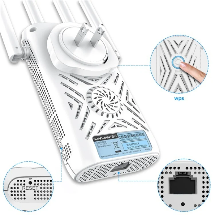 WAVLINK WN579A3 Home WiFi Extender 1200Mbps 2.4GHz / 5GHz Dual Band AP Wireless Router, Plug:AU Plug - Image 5