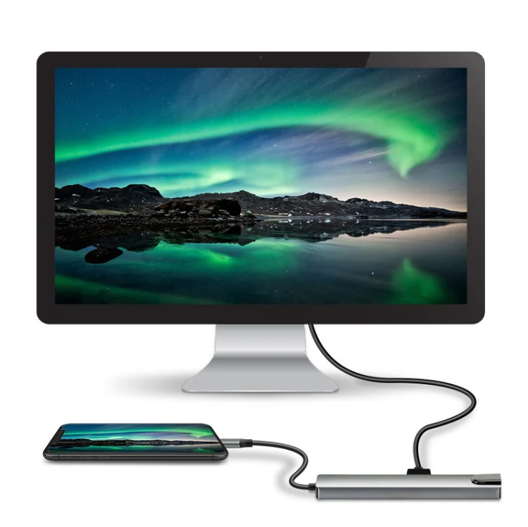 WC7367 8 in 1 87W Type-C to PD+USB3.0/USB2.0+SD+TF+HDMI+RJ45+Type-c Docking Station HUB - Image 10