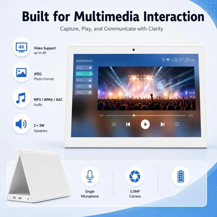 WD1028T 10.1 inch HD Dual Touch Screen Digital Signage, 2GB+16GB, Android 11 RK3568 Quad Core, Plug:US Plug(White) - Image 10
