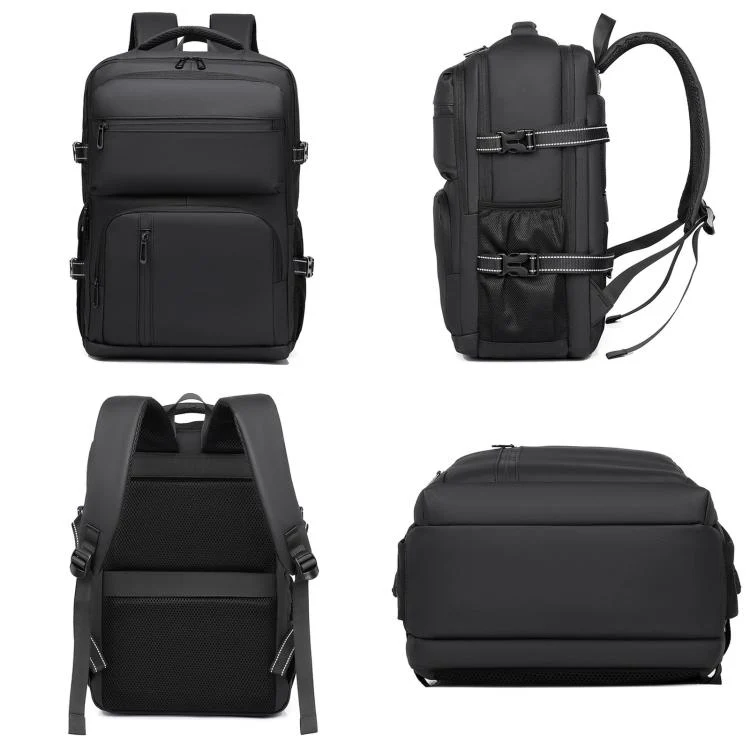 WEIXIEER B927 Men Minimalist Large-Capacity Backpack Waterproof Oxford Fabric Business Laptop Bag(Black) - Image 2