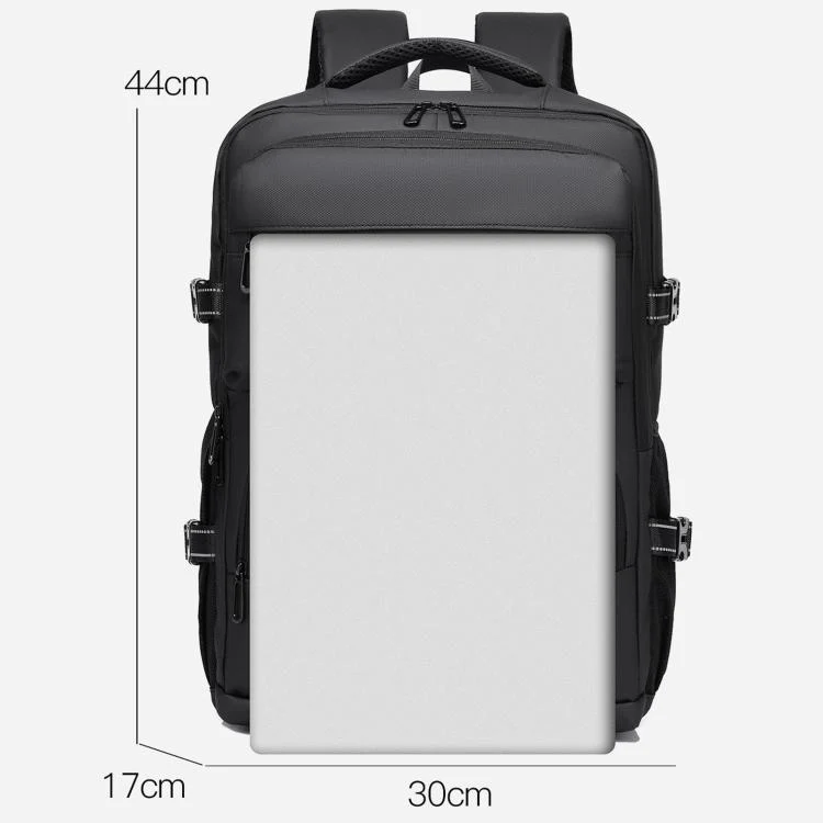 WEIXIEER B927 Men Minimalist Large-Capacity Backpack Waterproof Oxford Fabric Business Laptop Bag(Black) - Image 3