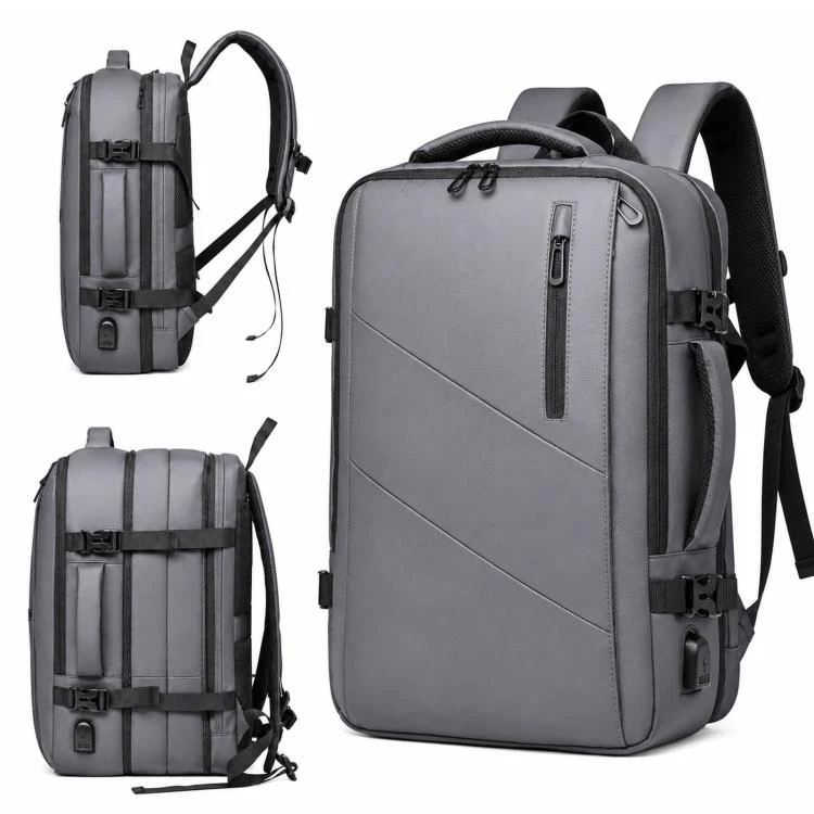 WEIXIER B683 Large Capacity Expandable Backpack Men Business Laptop Pack(Gray)