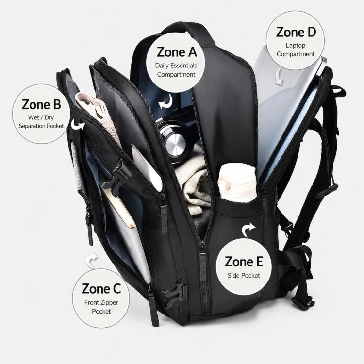 WEIXIER B695 Business Backpack Multi-Purpose Travel Bag Expandable Business Laptop Bag(Dark Green) - Image 7