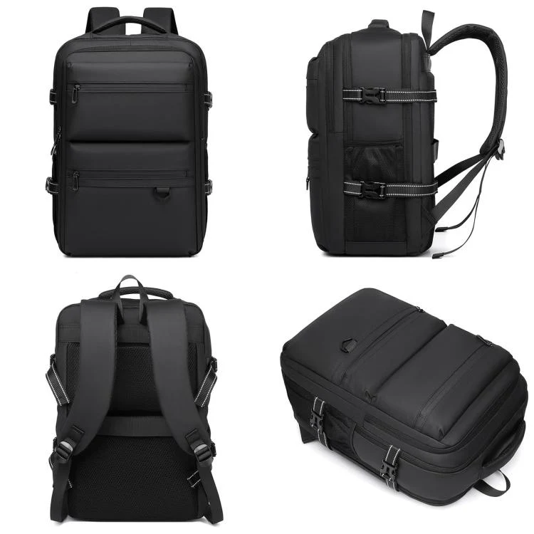 WEIXIER B928 Men Large-Capacity Waterproof Oxford Fabric Laptop Backpack Multifunctional Travel Bag(Black) - Image 2