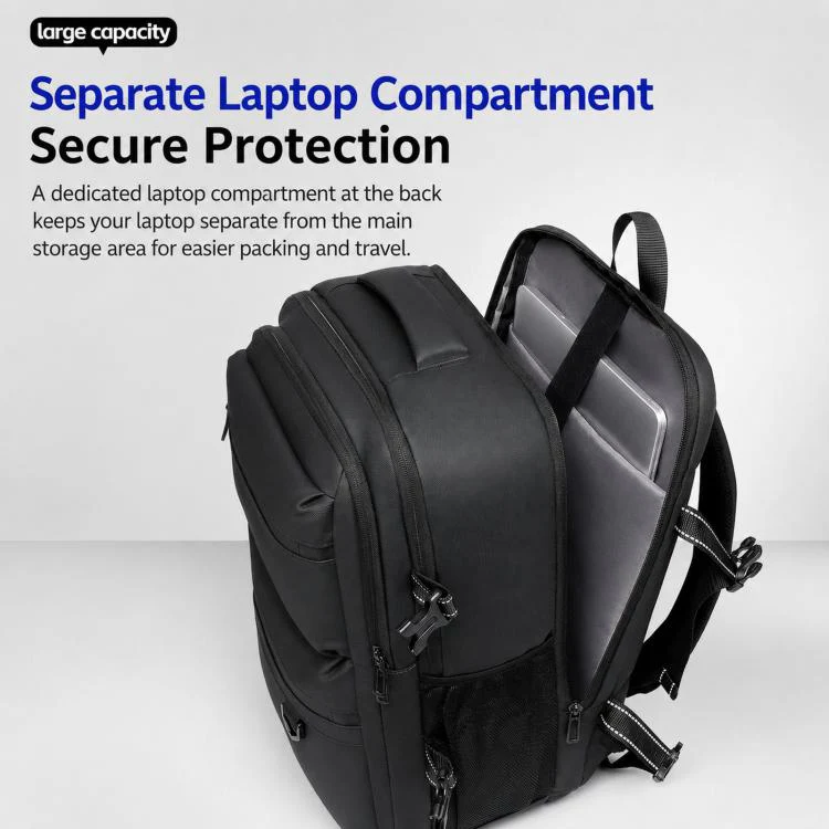 WEIXIER B928 Men Large-Capacity Waterproof Oxford Fabric Laptop Backpack Multifunctional Travel Bag(Gray) - Image 5