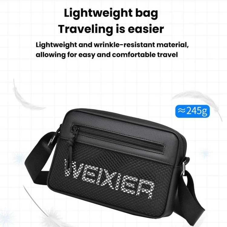 WEIXIER D839 Men Crossbody Shoulder Bag Portable Large-Capacity Bag(Black) - Image 5