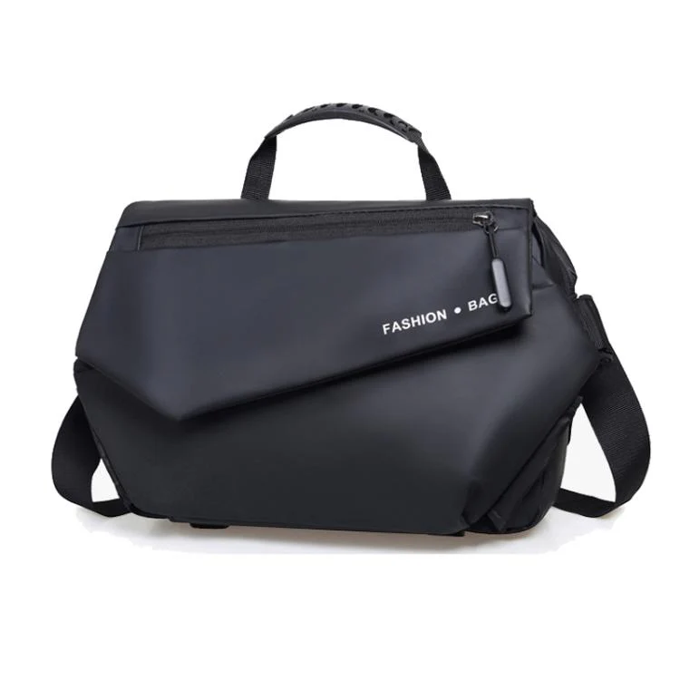 WEIXIER Large Capacity Messenger Bag for Men, Water Resistant Crossbody Shoulder Bag Multi-Pocket Briefcase with Luggage Strap(Black)