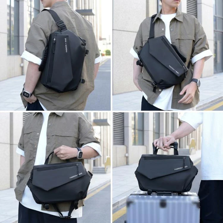WEIXIER Large Capacity Messenger Bag for Men, Water Resistant Crossbody Shoulder Bag Multi-Pocket Briefcase with Luggage Strap(Black) - Image 10