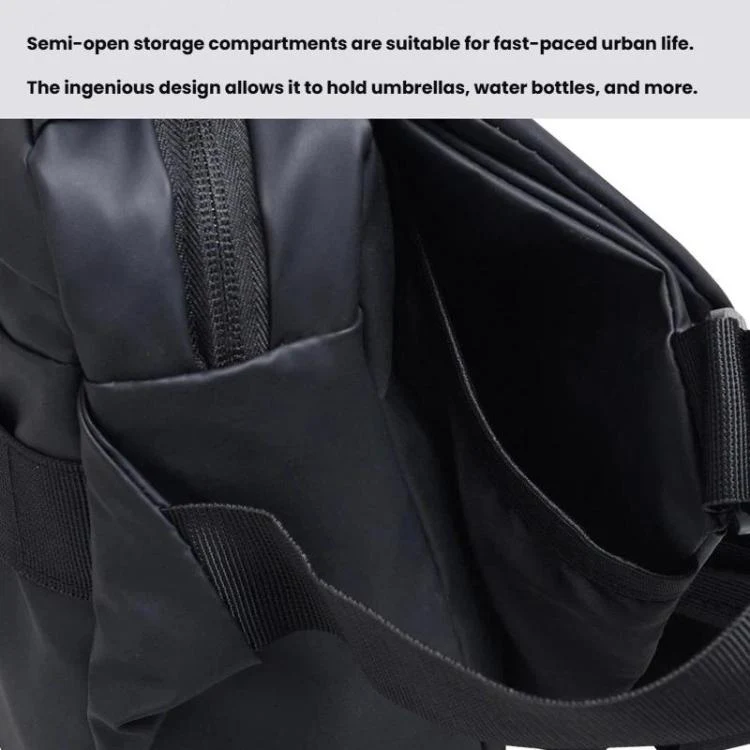 WEIXIER Large Capacity Messenger Bag for Men, Water Resistant Crossbody Shoulder Bag Multi-Pocket Briefcase with Luggage Strap(Black) - Image 6