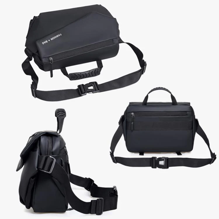 WEIXIER Large Capacity Messenger Bag for Men, Water Resistant Crossbody Shoulder Bag Multi-Pocket Briefcase with Luggage Strap(Black) - Image 9