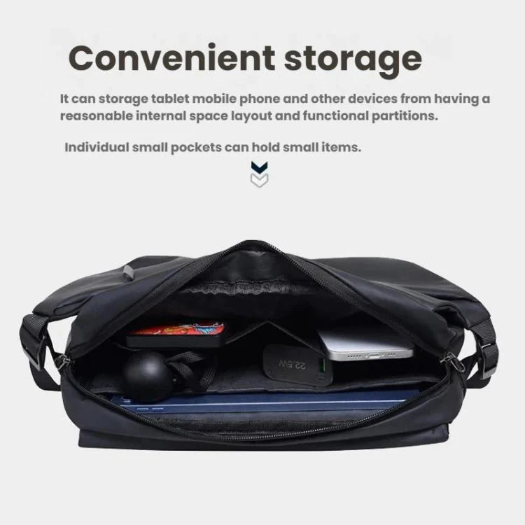 WEIXIER Large Capacity Messenger Bag for Men, Water Resistant Crossbody Shoulder Bag Multi-Pocket Briefcase with Luggage Strap(Blue) - Image 3