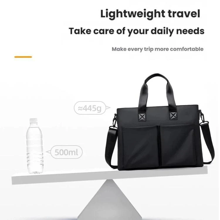 WEIXIER Men Briefcase Laptop Bag Waterproof Business Messenger Bag with Luggage Strap(Gray) - Image 5