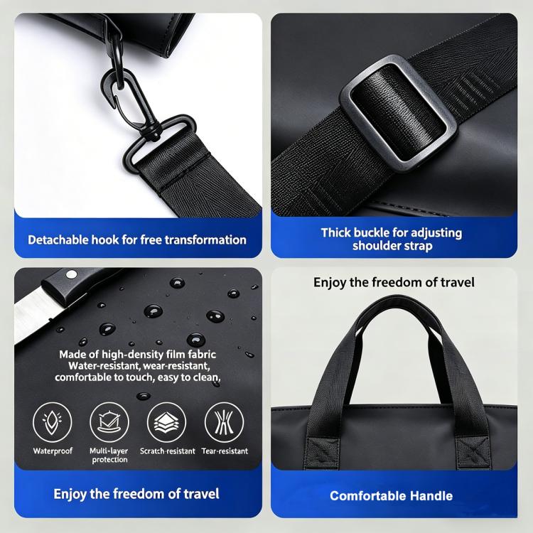 WEIXIER Mens Briefcase Laptop Bag 14 Inch Waterproof Business Messenger Bag Casual Tote Handbag with Luggage Strap(Green) - Image 6