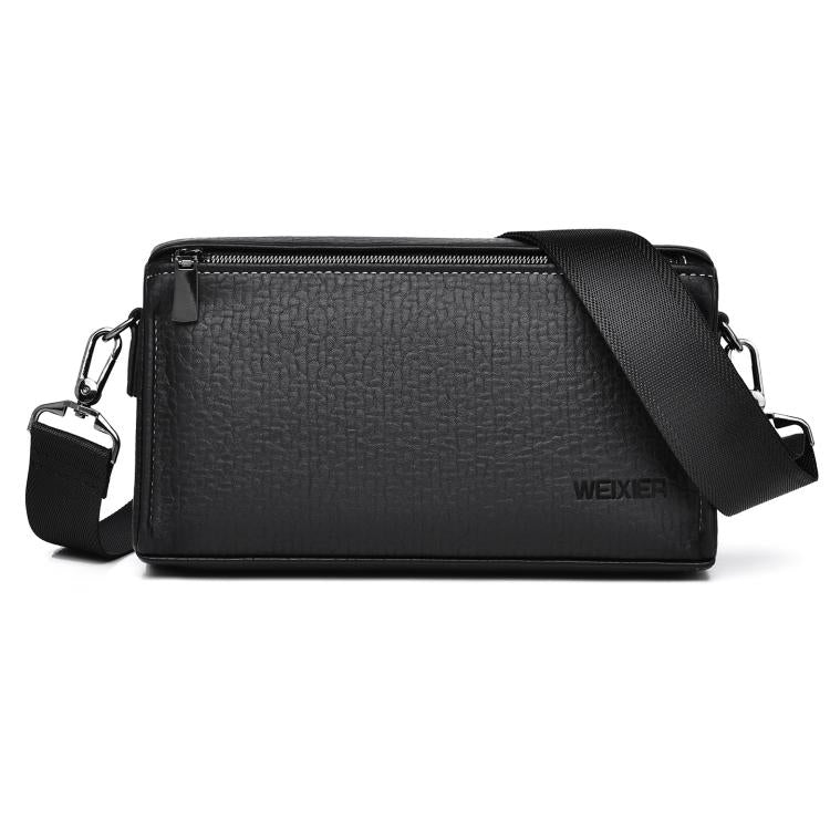 WEIXIER W133  Mens Small Crossbody Bag Versatile Messenger Clutch with 6 Card Slots for Travel & Daily Use(Black)