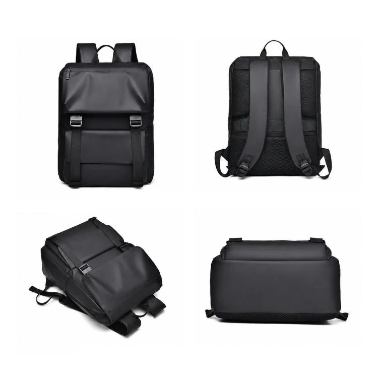 WEIXIER WD2625 Large Capacity Minimalist Waterproof Men Backpack Business Laptop Ba(Black) - Image 3