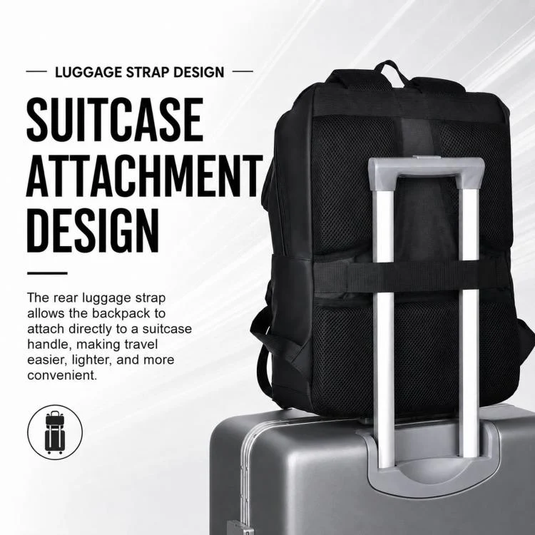 WEIXIER WD2625 Large Capacity Minimalist Waterproof Men Backpack Business Laptop Ba(Black) - Image 6