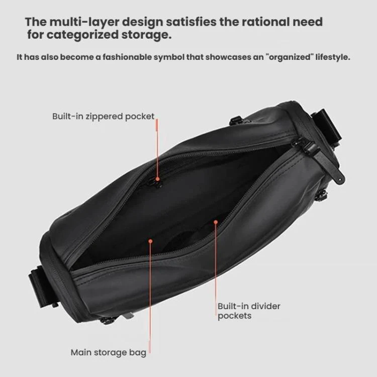 WEIXIER WD5624 Men Small Crossbody Bag Lightweight Messenger Bag with Multi-Pocket Design Waterproof & Anti-Scratch Shoulder Bag(Khaki) - Image 4
