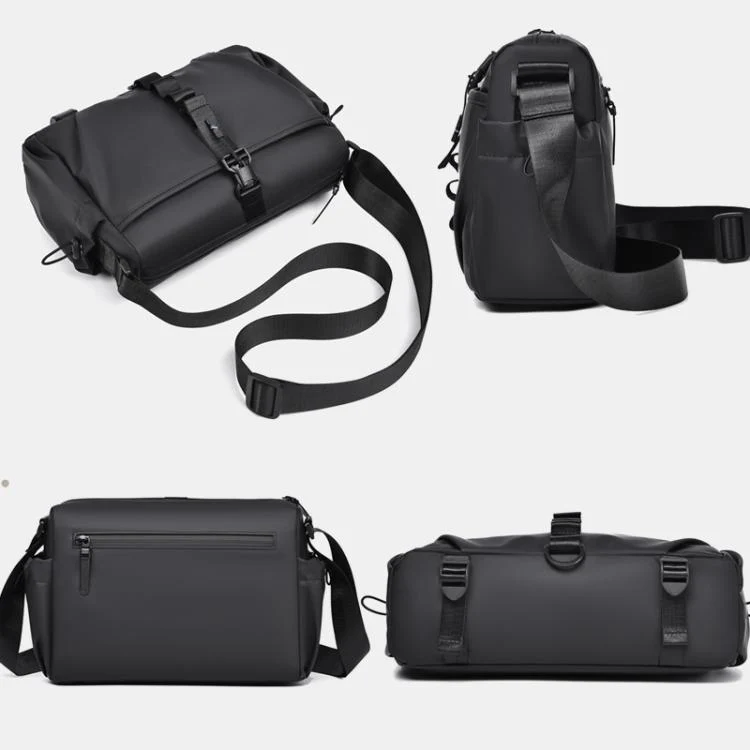 WEIXIER WD5628 Men Sling Bag Large Capacity Chest Pack With Magnetic Buckle, Expandable Bottom For Tripod(Black) - Image 9