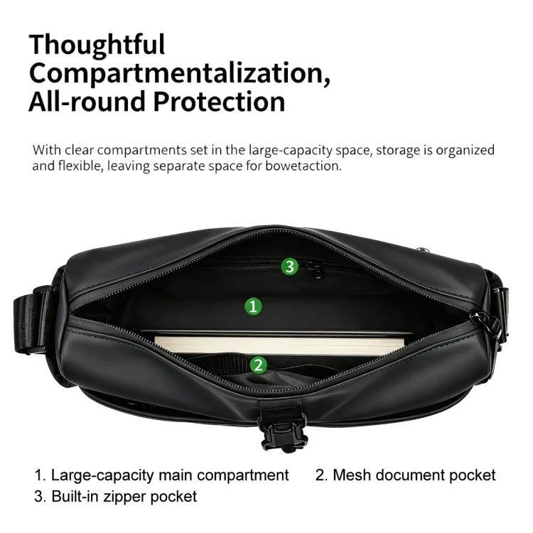 WEIXIER WD5628 Men Sling Bag Large Capacity Chest Pack With Magnetic Buckle, Expandable Bottom For Tripod(Khaki) - Image 5