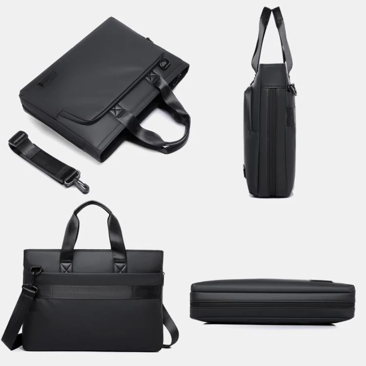 WEIXIER  WD5667 Expandable Laptop Briefcase for Men 15.6 Inch Water Resistant Business Messenger Bag(Black) - Image 9