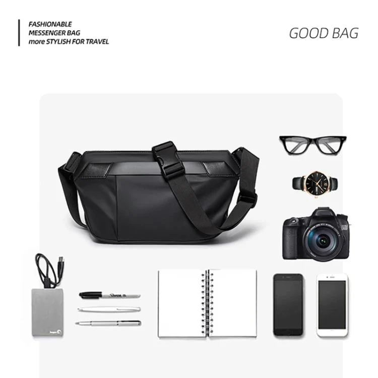 WEIXIER WD956 Men Waterproof Sling Bag Chest Shoulder Crossbody Bag Techwear Minimalist Waist Pack Fanny Pack(Black) - Image 3